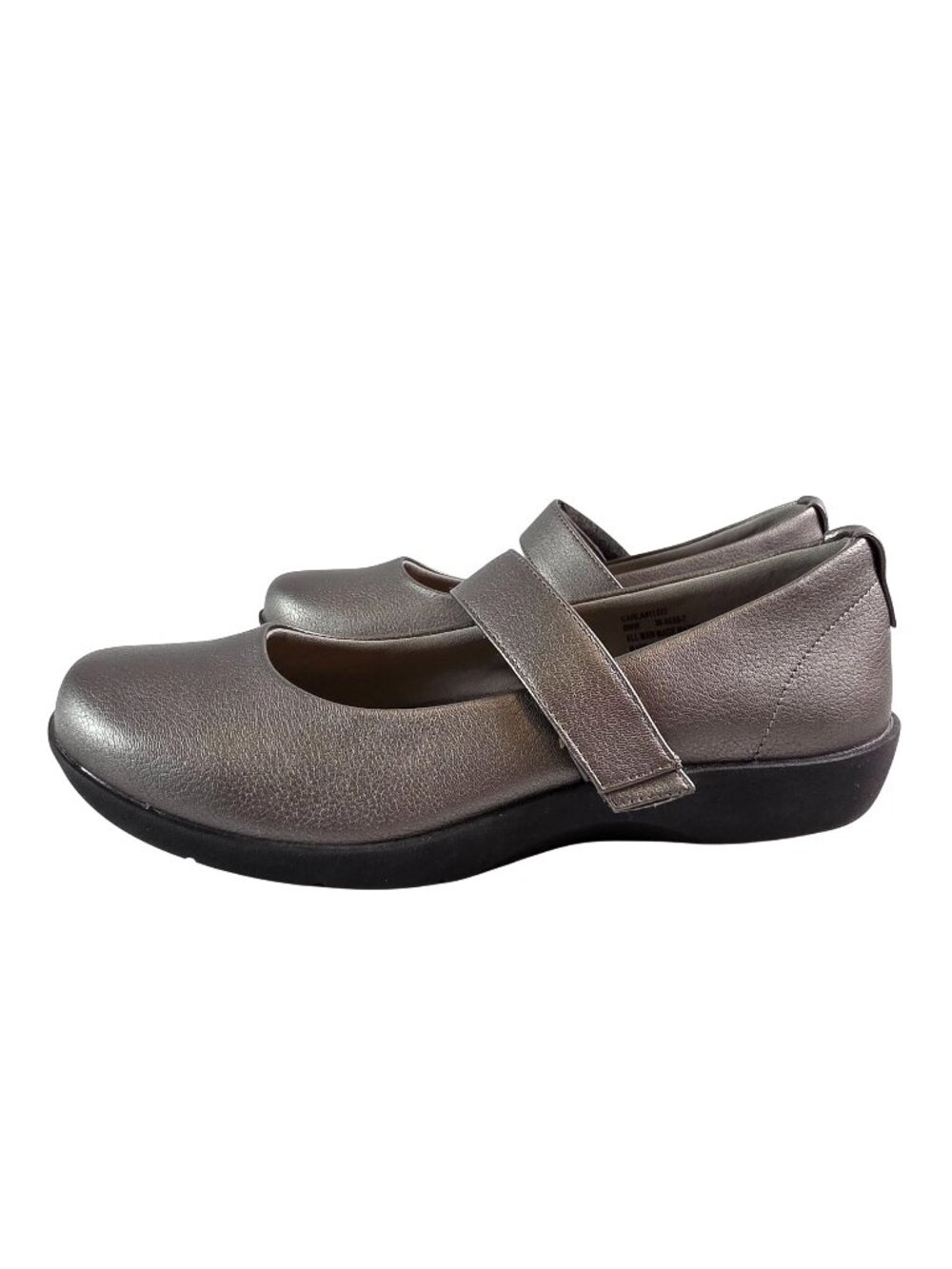 Comfortview Carla Mary Jane Flats Womens 8 WW Extra Wide Gunmetal Metallic NWOB